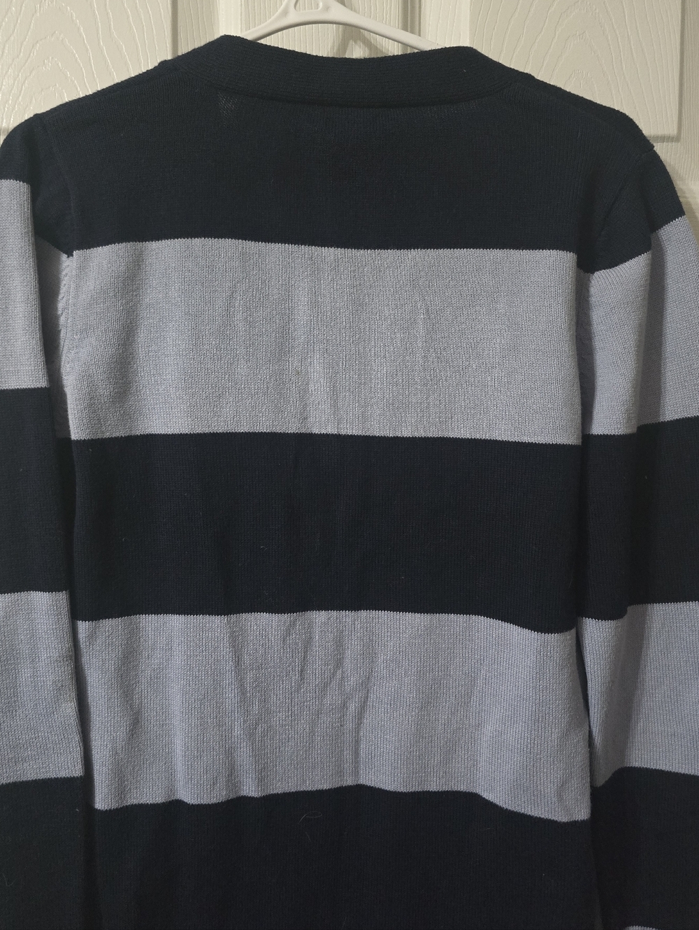Y2K Lacoste Rugby Stripe Tunic Length Button Down Cotton Knit Cardigan Sweater. - Picture 9 of 12